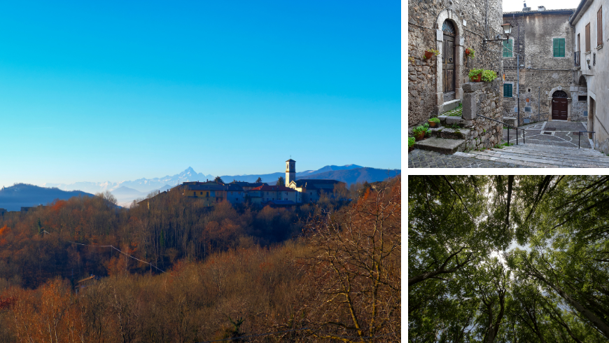 Il borgo di Ponzone e i boschi circostanti