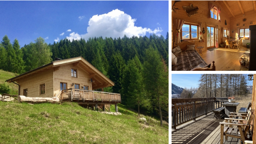 Schnuckelina Hütte: Vista dall'esterno, interni e terrazza.