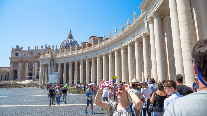 Folla di turisti a Roma
