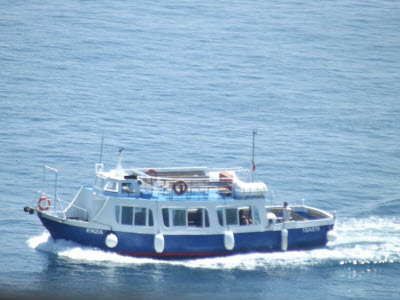 A Boat on the blue Amalfi sea