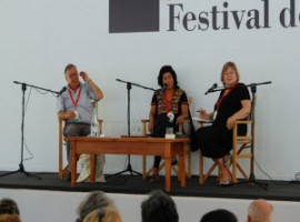 Writers on stage at Sarzana festival