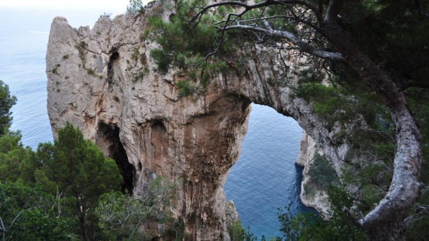 Natural bridge in Capri island