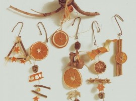 Home-made Christmas decorations with oranges