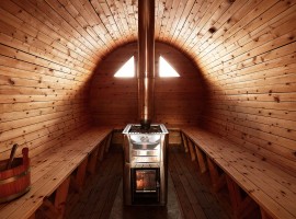 The interior of the Swedish sauna (Refuge Bella Vista, BO)