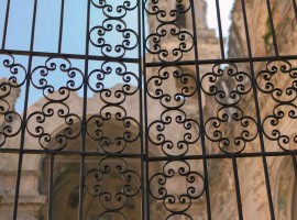 the gate of the church of Sant'Egidio (Bussana Vecchia, IM)