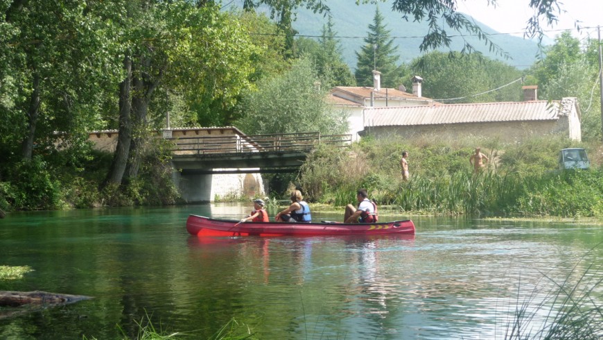Canoeing on the river Tirino, Abruzzo