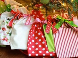 Gift package with fabric