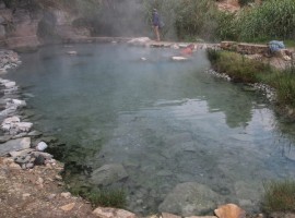 One of the free hot spring in Italy, in Sicily