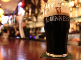 Pint of guinness in a Ireland's pub