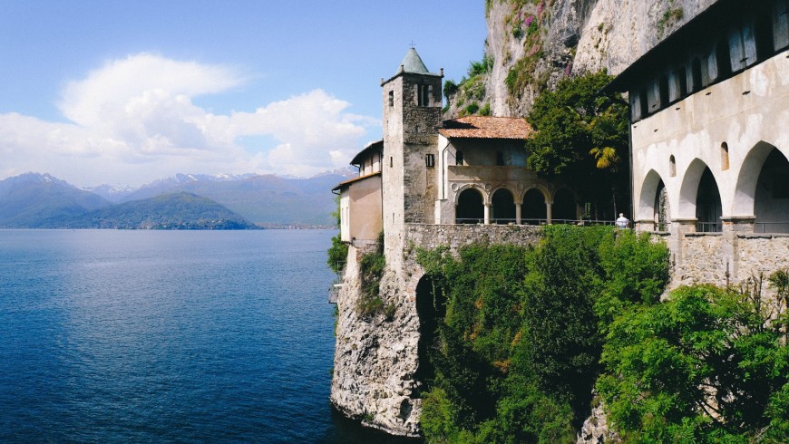 The Hermitage of Santa Caterina del Sasso, destination for spiritual walks in Italy