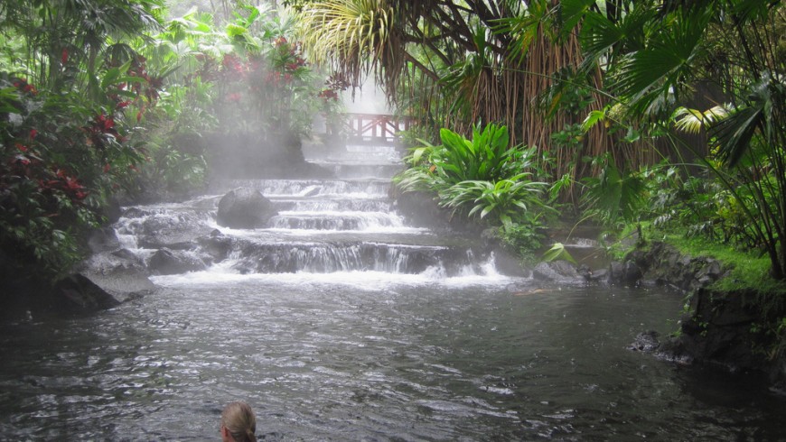 Natural and free hot spring of Costa Rica