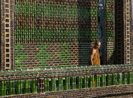 Thailand's temple built from glass bottles