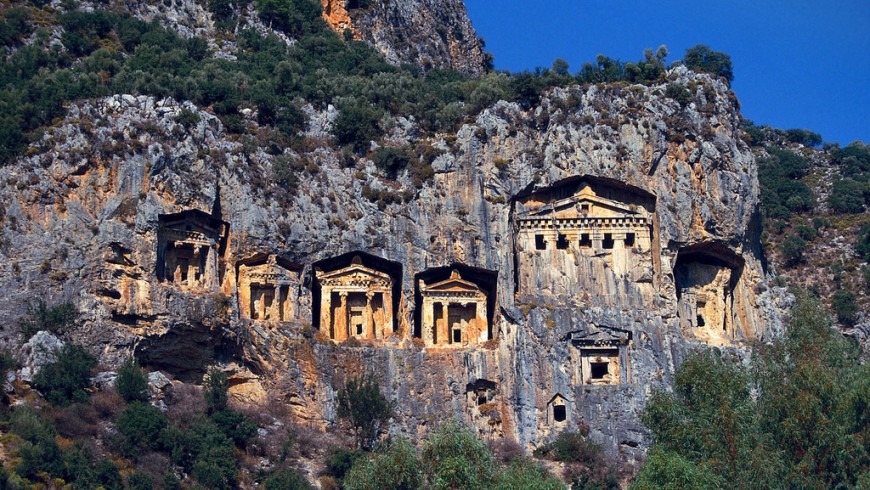 Ancient rock Lycian Tombes, Turkey 