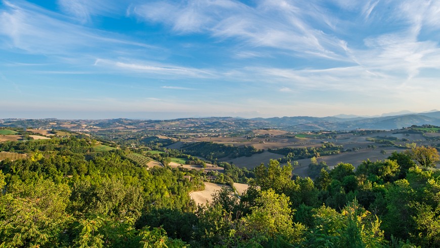 Landscape from Casa Oliva, Albergo Diffuso in an ancient village in Marche region (Italy)