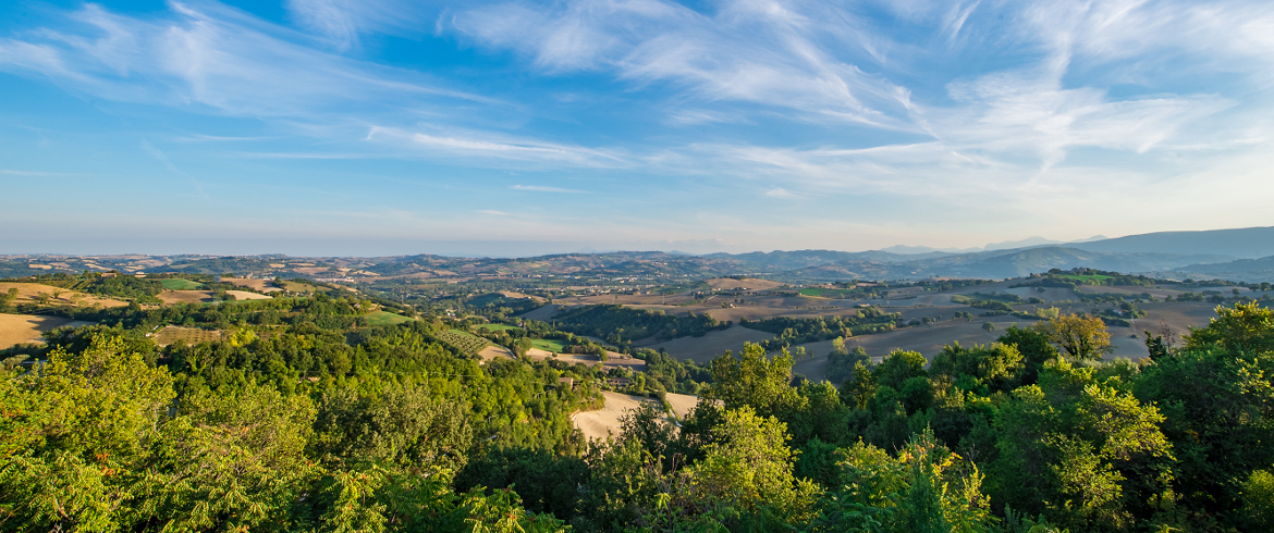 Landscape from Casa Oliva, Albergo Diffuso in an ancient village in Marche region (Italy)