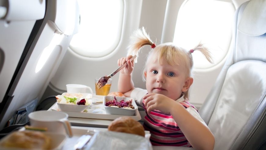 eating healty food during a plane trip