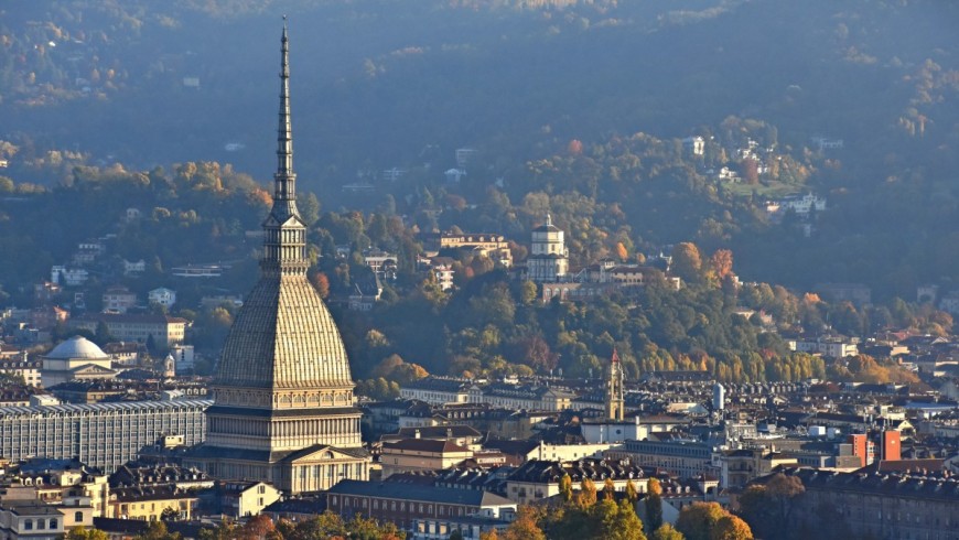 Turin, view of the city with Mole Antoleniana