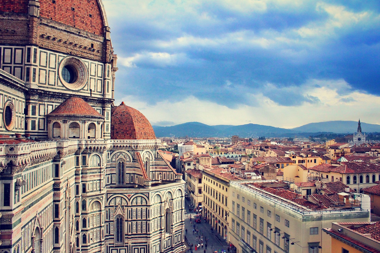 Florence, the city center from the top of the Cathedral