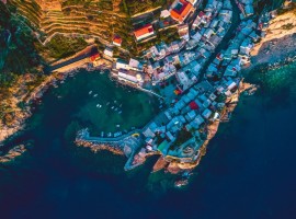Cinque Terre from above, photo by Wellington Rodrigues via Unsplash