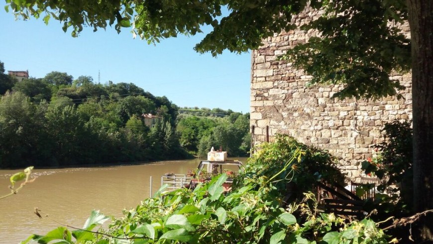 View of the Arno River from La Martellina, an old mill converted into eco-friendly B & B