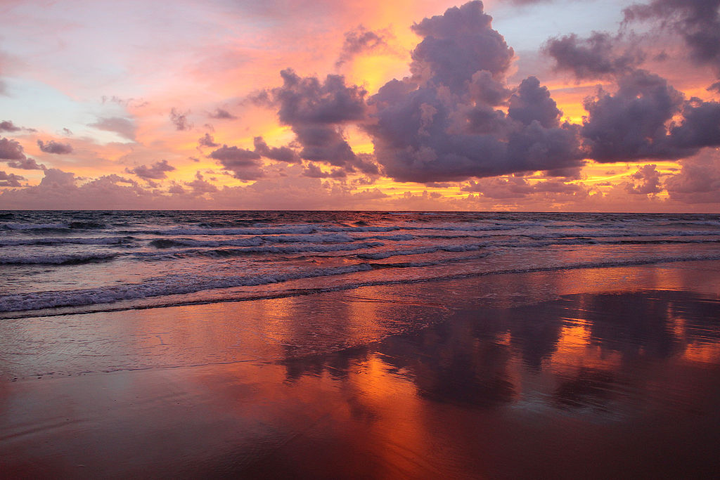 Sunset from a beach of the Marau Peninsula, Brazil
