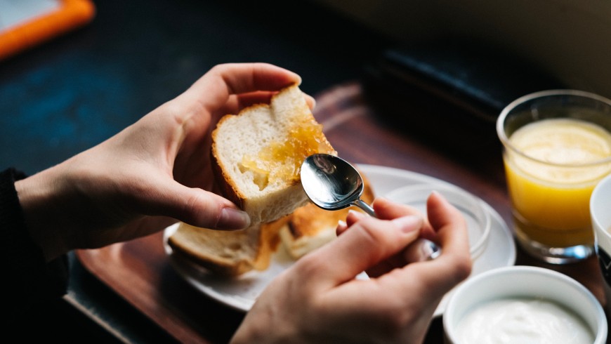 Homemade bread and jam