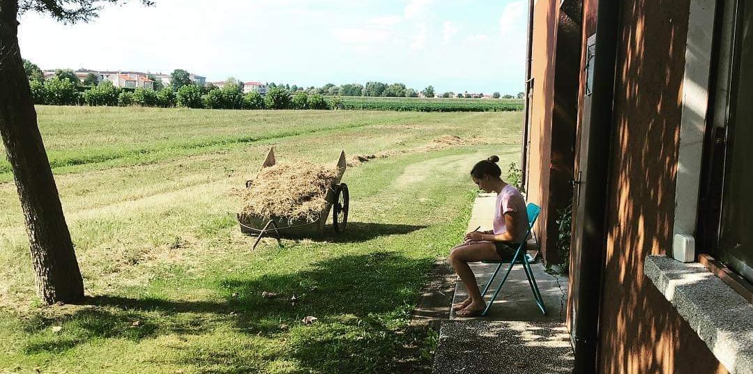 Britt in the Italian countryside