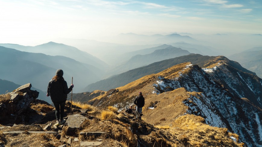 Solo travelers at high altitude