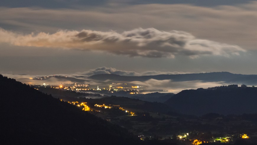 Night view over the Altopiano dei Sette Comuni, north Italy