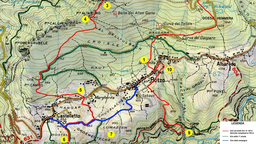 Trekking map of Rotzo