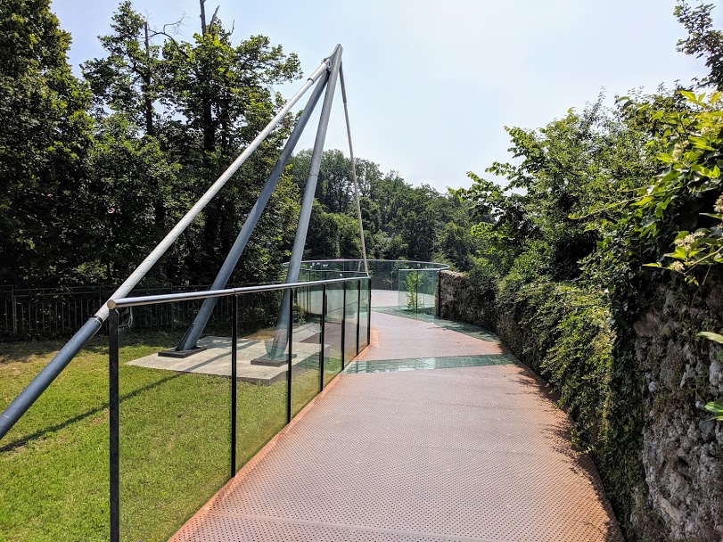 the shaky platform high above the canyon in Kranj