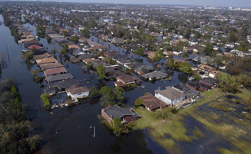 city of New Orleans hit by the Hurricane