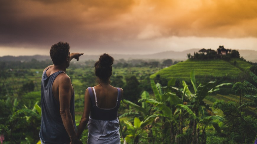 Sulla strada per il villaggio di Sidemen, Bali, Indonesia