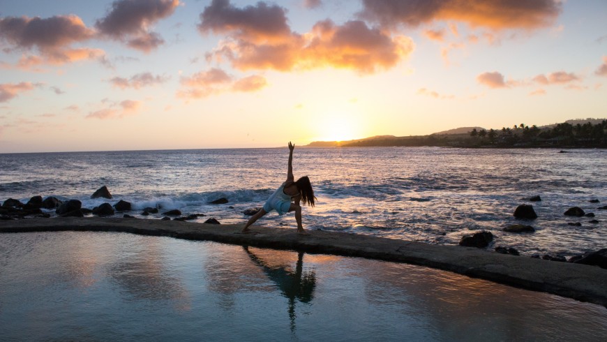 Yoga by the beach, Bali.