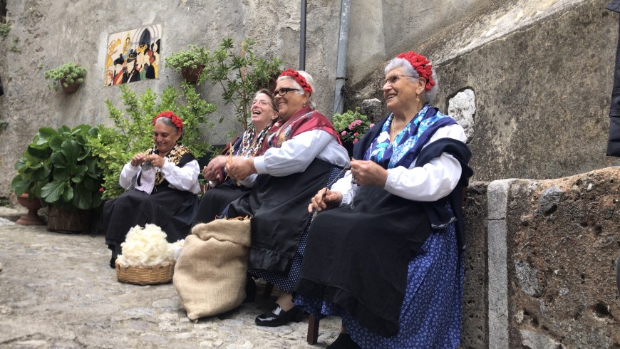 Local women in Morano Calabro