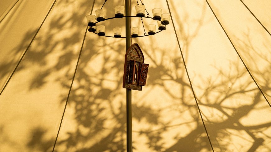 detail of the interior of the glamping tent, podere di maggio