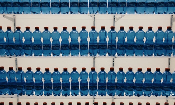 rows of plastic bottles