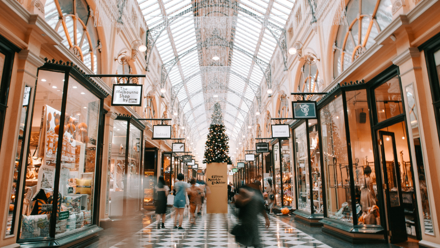 at christmass shopping centres are very busy