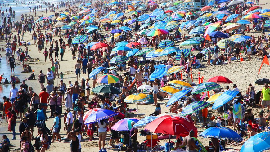 overtourism causes overcrowded beach