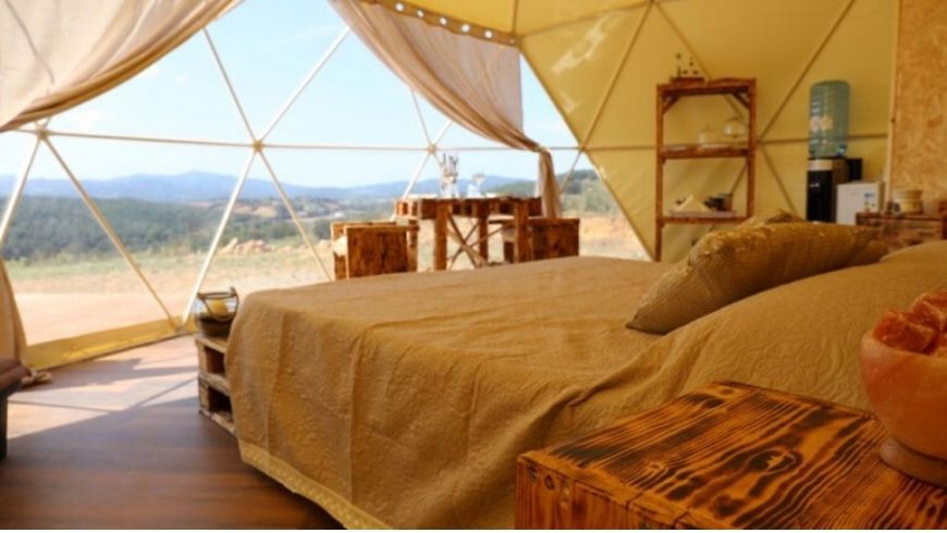 green glamping dome italy