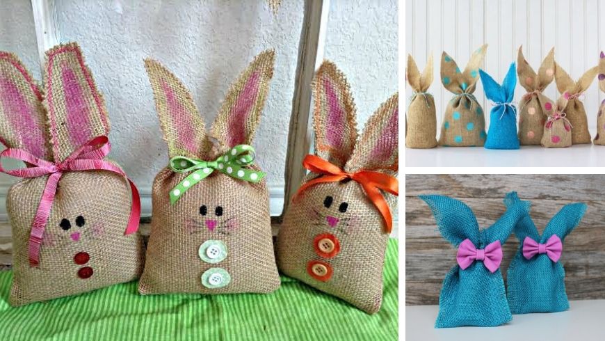 easter decorations burlap bunnies
