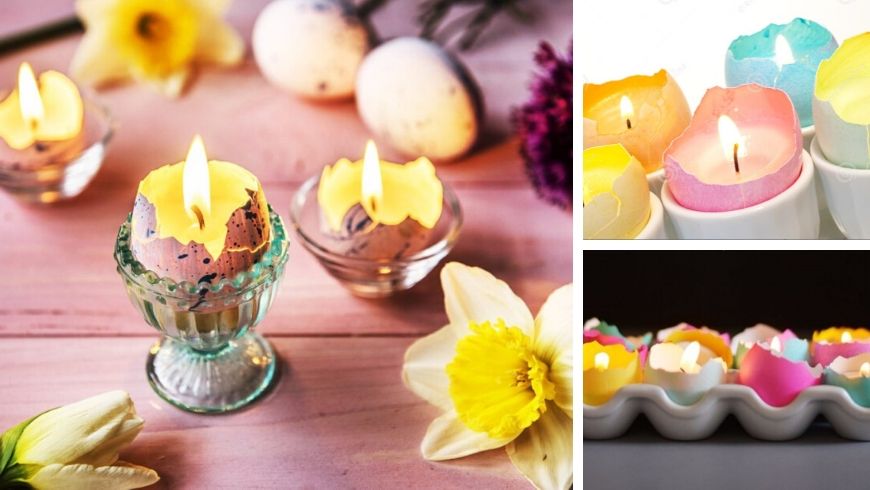 easter candles ideas in eggshell