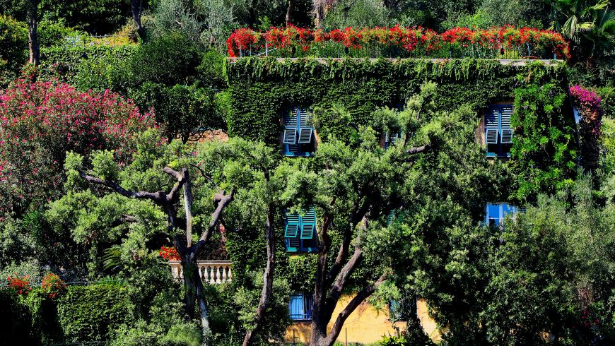 green building in Portofino, Italy