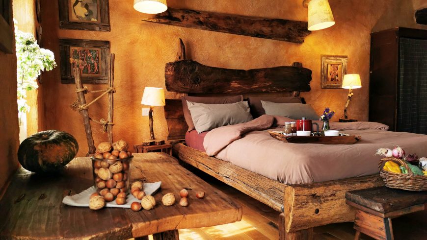 Bedroom with natural materials
