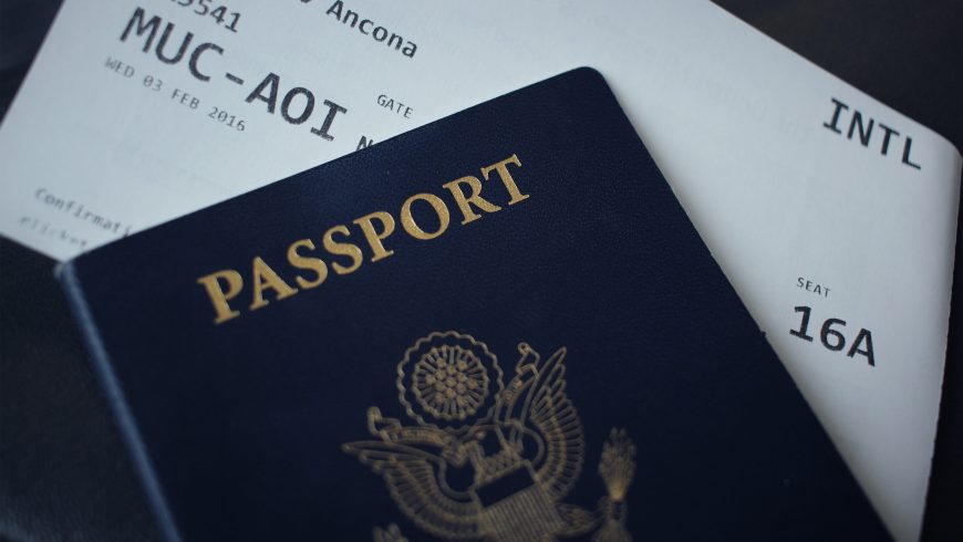 passport and travel tiket