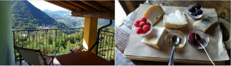 View from one of the rooms' balcony and fruit based breakfast