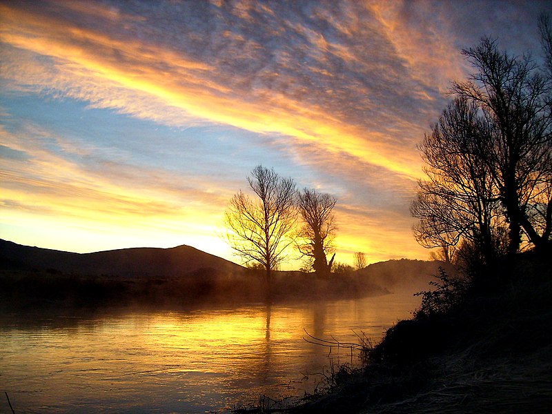 View of Čikola river t sunset