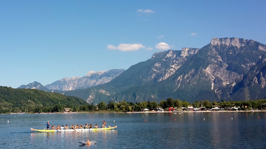 Dragonboat at lake Caldonazzo