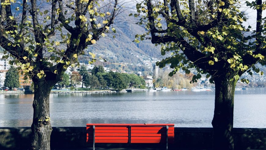 bench overlooking the lake lugano
