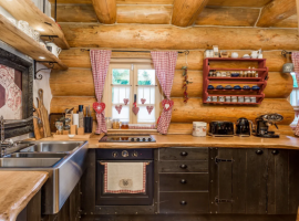 Wooden kitchen in Divjake Log Home